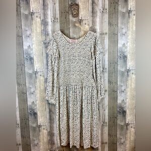 Jessakae Teired Smocked Long Sleeve Maxi Dress in Blue Floral Size 3X Plus Size.